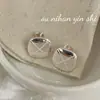 Pendientes de Plata de Ley S925 con Forma de Rombo Brillante para Niñas Estilo Ins Lujo de Gama Alta Accesible Pendientes Cuadrados Elegantes Pendientes