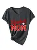 Camiseta de Manga Corta con Cuello en V para Mujer, Camiseta Base, Moda Independiente, Elegante y Única, Mamá de Béisbol, Lista para Exportación, Lista de Deseos de Amazon