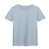 Camiseta Básica Lisa de Color Sólido sin Estampado de Manga Corta Algodón Moda Urbana Trendy Casual Mayoreo