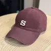 Boné de algodão lavado estilo coreano para mulheres, com aba curva, bordado 3D da letra S, boné de beisebol de aba larga para jovens estudantes