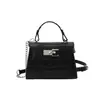 Bolsa Kelly Estampa Crocodilo Feminina 2026 Nova Pequena de Nicho Exquisite Versátil Textura Ombro Único Transversal Trabalho de Mão Retrô