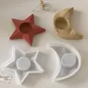 Flor de Amapola Estrella de Cinco Puntas Luna Portavelas Adorno Molde de Silicona Aromaterapia Base de Velas de Yeso Molde de Decoración