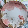 Prato redondo de cerâmica para uso doméstico, atacado, com esmalte perfumado, prato de cozinha charmoso e adequado para forno de micro-ondas, utensílio de mesa multifuncional.