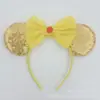Faixa de Cabelo com Laço de Lantejoulas Transfronteiriça Fofa Faixa de Cabeça de Princesa para Bebê Acessórios de Cabelo para Parque de Diversões Infantil Faixa de Cabelo de Desenho Animado