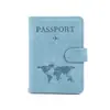 2025 Venta Caliente Transfronteriza Color Sólido Piel de PU Porta Pasaporte Funda Protectora Cartera de Pasaporte Porta Boletos Unisex Bolso para Documentos