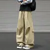Otoño 2026 Nuevo Pantalón de Paracaidista Holgado Informal de Hombre con Retazos Desconstruidos de Patchwork Plegado Pantalones de Trabajo Modernos