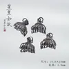 [Rosa Engaiolada] Pingente de Liga de Metal Coroa Escura de Corvo Artesanal com Contas Material DIY Acessórios para Pulseira