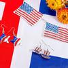Novedades Europeas y Americanas, Pendientes del Día de la Independencia Americana, Pendientes con Bandera Americana de Venta Caliente en Amazon Wish Transfronterizo, Pulseras, En Forma de Corazón