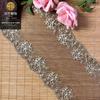 Hilo dorado malla de gasa negra código de barras 13cm accesorios para el cabello bilaterales moño joyería bordado de encaje Lolita