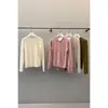 Cardigan de Tricô COMOS CMS Outono com Gola Polo Mistura de Lã Slim Fit Top Base Flattering para Mulheres 260081