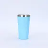 Taza de café simple multicolor de 16 oz, taza de acero inoxidable 304 de doble capa con aislamiento al vacío, taza portátil para coche al aire libre