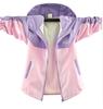 Chaqueta para Niña Primavera 2025 Nuevo Color Bloque Contraste para Niños Mayores Chaqueta Delgada Casual de Primavera Atuendo de Primavera