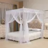 Juego de soporte para mosquitero de piso de palacio de tres puertas para el hogar 1.5 metros 1.8m2 cama doble estilo princesa Hilo de red al por mayor