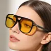 Gafas de Sol Versátiles Retro Personalizadas Clásicas con Doble Puente en Forma de T, con un Aspecto de Alta Gama, Gafas de Sol Cuadradas Casuales para Hombre, Gafas de Moda