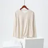 Novo Top de Algodão Macio como Seda para Primavera e Outono com Bojos, Mangas 3/4, Solto e Confortável para Usar em Casa, Fresco e Adequado para Usar na Rua