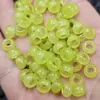 Contas de jade amarelo fluorescente com furos grandes, contas de ábaco, contas de jade soltas, anéis de jade de quartizito, anéis para pendurar, espaçadores, contas separadoras, acessórios para joias, contas