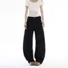 Jeans Largo Casual Preguiçoso Laranja Jovem Feminino Solto Emagrecimento Cobre-Pele Moda Versátil Calças Compridas