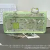 Estojo Transparente de Camada Dupla Gato Trevo de Quatro Folhas Nuvem Jumuzhen, Estilo Ins, Alta Estética, Bolsa de Armazenamento de Grande Capacidade para Estudantes