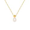 S925 Sterling Silver Perfume Bottle Colar de pérolas de água doce Francês Retro Niche Light Luxury High-end Clavícula Chain