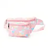 Bolso de Pecho Arcoíris Transfronterizo Feihong para Niños Gran Capacidad Bolsa de Almacenamiento Impresa de Alto Valor Bolso de Cintura Portátil para Exteriores en Forma de Corazón