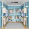 Arara de roupas de cima para baixo combinação de quarto guarda-roupa simples armazenamento doméstico varal aberto de piso vestiário