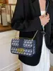 Bolsa Transversal de Grande Capacidade Acessível de Luxo Outono e Inverno 2025 Nova Bolsa de Ombro com Corrente de Alta Qualidade Capa Bolsa Quadrada Pequena Bolsa de Ombro Bordada