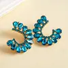 Pendientes Geométricos Europeos y Americanos Super Brillantes con Incrustaciones de Diamante en Forma de Gota de Agua y C, Pendientes de Lujo Ligero de Alta Gama Transfronterizos, Pendientes Exquisitos para Mujeres