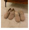 Novos Sapatos de Algodão Quente de Camurça para Outono e Inverno 2026 com Solas Macias, Mocassins Flats Slip-On Fofos e Descolados Estilo Japonês para Mulheres