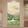 De volta com pintura de paisagem fundo de sofá pintura de entrada da sala de estar voltada para a parede quadro pendurado vento creme varanda pintura decorativa