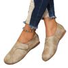 Nuevos Zapatos de Mujer de Estilo Retro de Comercio Exterior, Zapatillas Sencillas Planas de Caña Baja, Color Sólido Transfronterizo, Punta Redonda, Velcro, Suela Suave