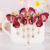 Horquilla de Primavera con Borla de Mariposa y Goteo de Aceite Estilo Hada para Mujer, Adorno para el Cabello, Cola de Caballo Semi-Recogida, Pinza Decorativa en la Parte Posterior de la Cabeza