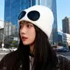 Gafas de Aviador Gorro de Punto Forrado de Lana para Mujer en Otoño e Invierno Gorro de Lana Cálido y a Prueba de Frío para Hombre Comercio Exterior Transfronterizo Versátil Gorro para el Frío