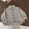 Suéter Infantil para Primavera e Outono, Novo Colete de Moda Versátil Estilo Coreano, Suéter Estiloso para Meninos e Meninas
