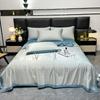Conjunto de quatro peças de seda para lavagem de verão estilo princesa, capa de edredom de seda gelada Tencel, lençol de cama, conjunto de três peças