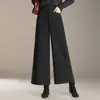 Pantalones de Lana Cepillada de Pierna Ancha para Mujer 2026 Otoño/Invierno Nuevos de Cintura Alta Modernos Pantalones Cortos Sueltos Versátiles Casuales
