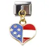 Nova Pulseira com Pingente de Módulo Italiano Série Dia da Independência Americana Montagem Personalizada DIY Pulseira Elástica
