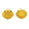 Suministro en Vivo de Nuevo Colgante Candado de la Fortuna y la Longevidad Chapado en Latón Dorado Joyería Retro Ábaco Loto Venta al por Mayor