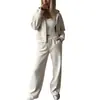 Coleção Nova Outono 2026 Moda Feminina Europeia e Americana Transfronteiriça Conjunto de Calça Wide Leg Tie Longa Cor Sólida para o Trabalho