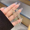 2024 Nueva Moda Pendientes Largos de Borla de Cristal Super Brillantes Corea del Sur Pendientes Elegantes de Celebridad de Internet Pendientes Distintivos Exagerados para Mujeres
