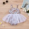 Comercio Exterior Transfronterizo Vestido de Malla con Estampado para Niñas Suéter de Malla Lindo Dulce con Mangas Volantes Vestido de Malla Triángulo Trepador