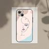 Capa de celular feminina para iPhone 15 com linhas abstratas