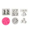 Europeu Retro Anjo Flip Açúcar Molde diy Chocolate Baking Cake Decoração Ritmo Seco Anjo Molde de Silicone