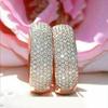 Pendientes Cao Shi con hebilla geométrica circular europea y americana para mujer, brillantes, con microincrustaciones de circonita, ligeros, lujosos y elegantes.