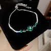 Pulsera de Metal con Corazón y Flor de Circonita Super Brillante, Lujo Ligero, Gama Alta, Elegante, Moderna, Joyería de Mano Exquisita y Versátil para Mujeres