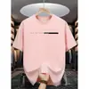 Talla Europea Algodón Verano Hombres 100% Algodón Casual Holgado Letras Grandes