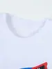 Nueva Camiseta de Verano para Niños Estilo Europeo y Americano Cuello Redondo Camiseta de Manga Corta para Niños Algodón Tejido Estampado de Tiburón Sudadera para Niños