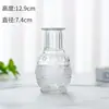 Mini Jarrón de Vidrio Transparente Estilo Francés Estilo Americano Repujado Retro para Flores Secas y Decoración de Plantas Verdes