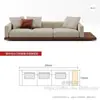 Sofá de nogal estilo japonés wabi-sabi con chaise longue para villas grandes, sofá de esquina de madera maciza creativo para sala de estar con tapicería de tela tecnológica