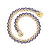 Ebay Amazon Transfronterizo Tira Cuadrilateral Romboidal Multicolor Hip-Hop Cadena Cubana Joyería Collar de Lujo Accesible para Hombres y Mujeres