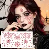 Pegatinas de Joyas de Telaraña de Araña de Halloween de Amazon Transfronterizas Maquillaje Facial de Plasma Sanguíneo Simulado de Horror de Mascarada Pedrería
